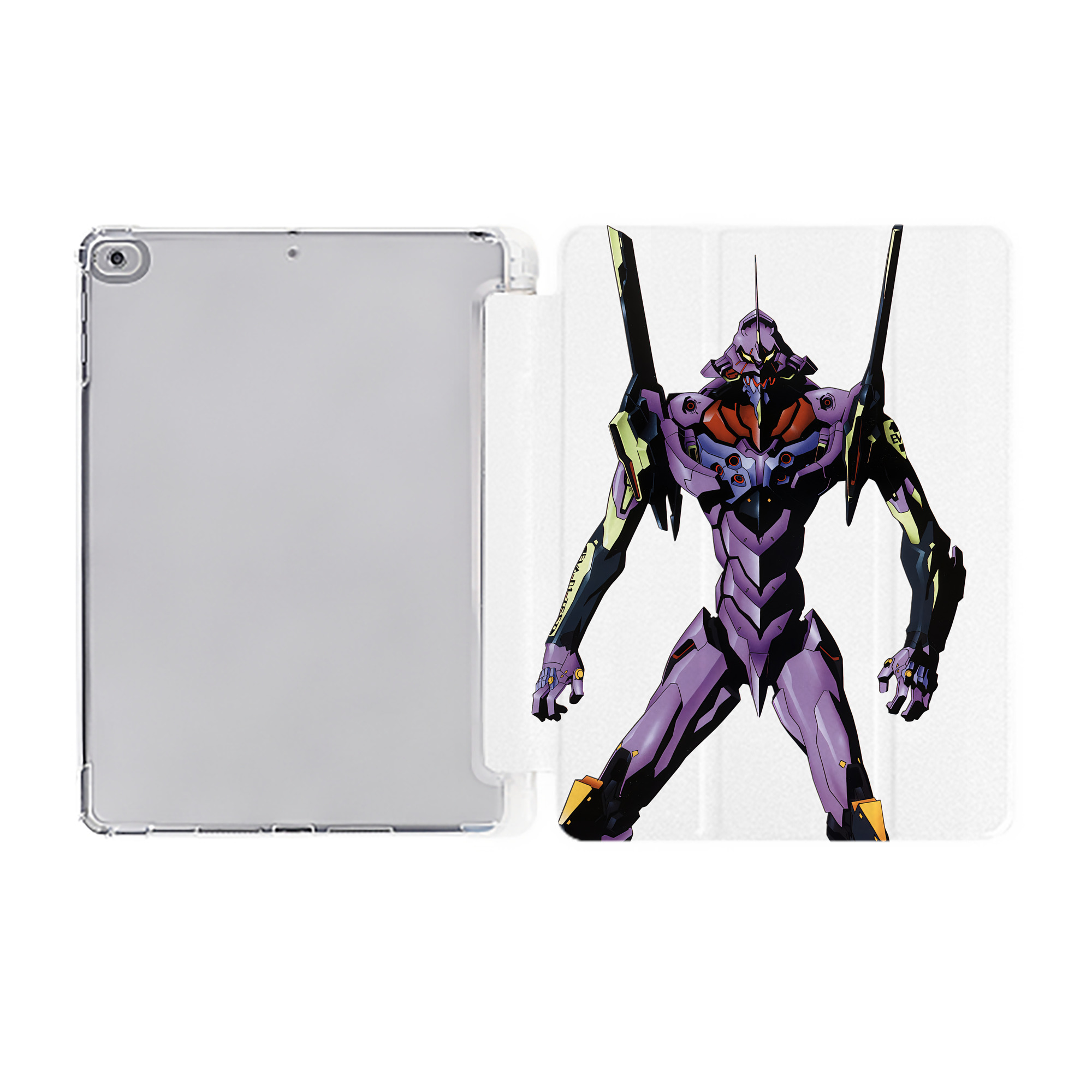 （画像用） EVA 新世紀エヴァンゲリオン IPad ケース ペン収納付き 三つ折りスタンド PUレザー×シリコン 対応機種9.5/10.5/10.9インチ